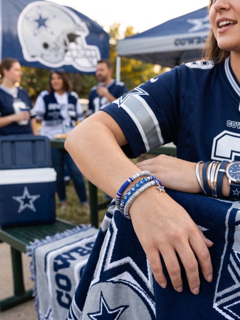 Designs By Forte Dallas Cowboys Memory Wire Wrap Bracelet | Game Day Jewelry